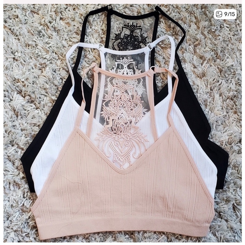 White Lace Racerback Bralette - Women Intimates & Sleepwear - Picture 9 of 12